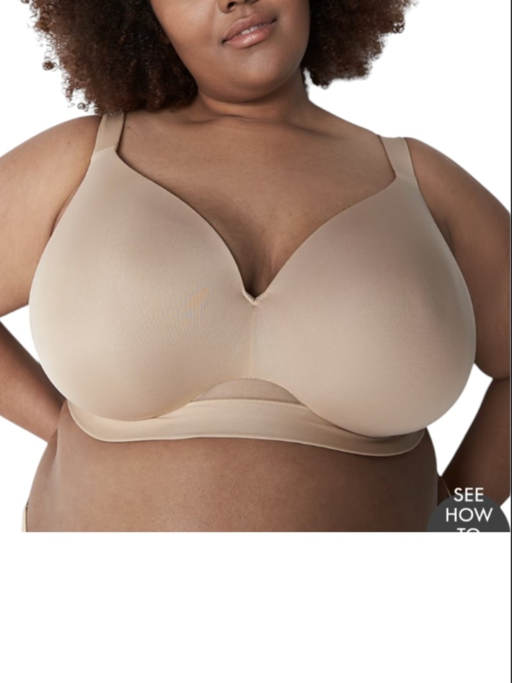 NWOT Cacique Comfort Bliss Lightly Lined Full Coverage Bra Beige 40F(DDD)